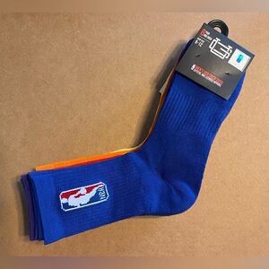 NBA Logo Basketball Men Mid Crew Socks 6 Pairs - Rainbow - Shoe Size 6-12 - NEW